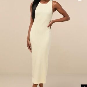 Lulu’s Black Ribbed Sleeveless Dress